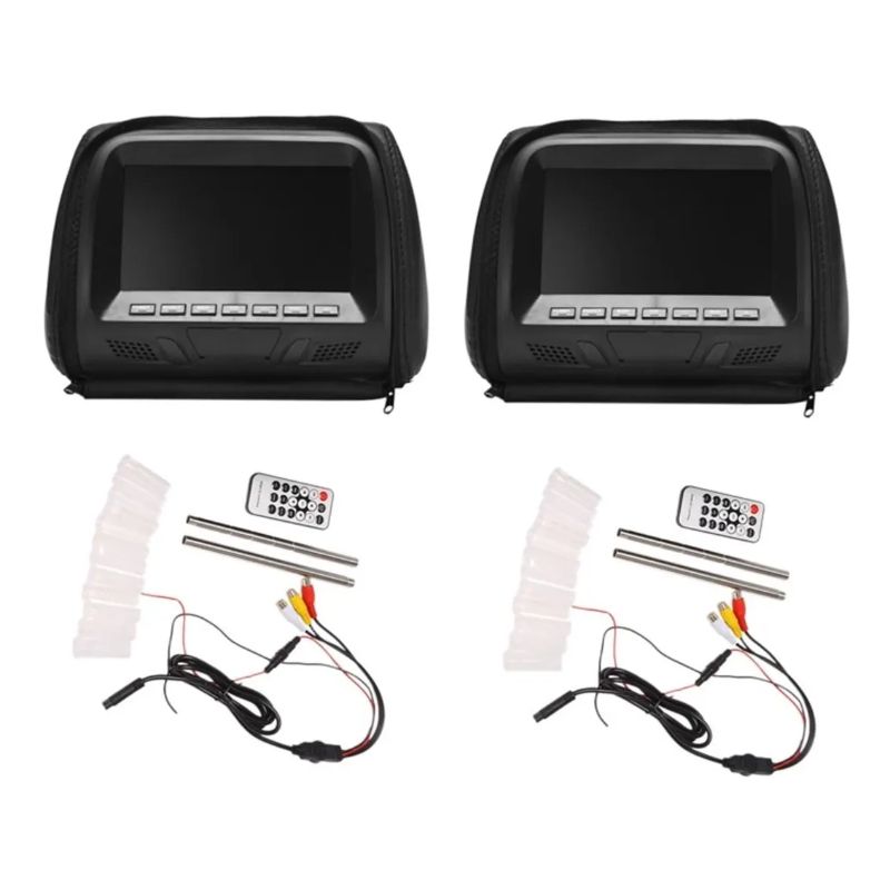 LISM - Par Monitor Coche Universal 7in Auto Reposacabezas Mp5 Video