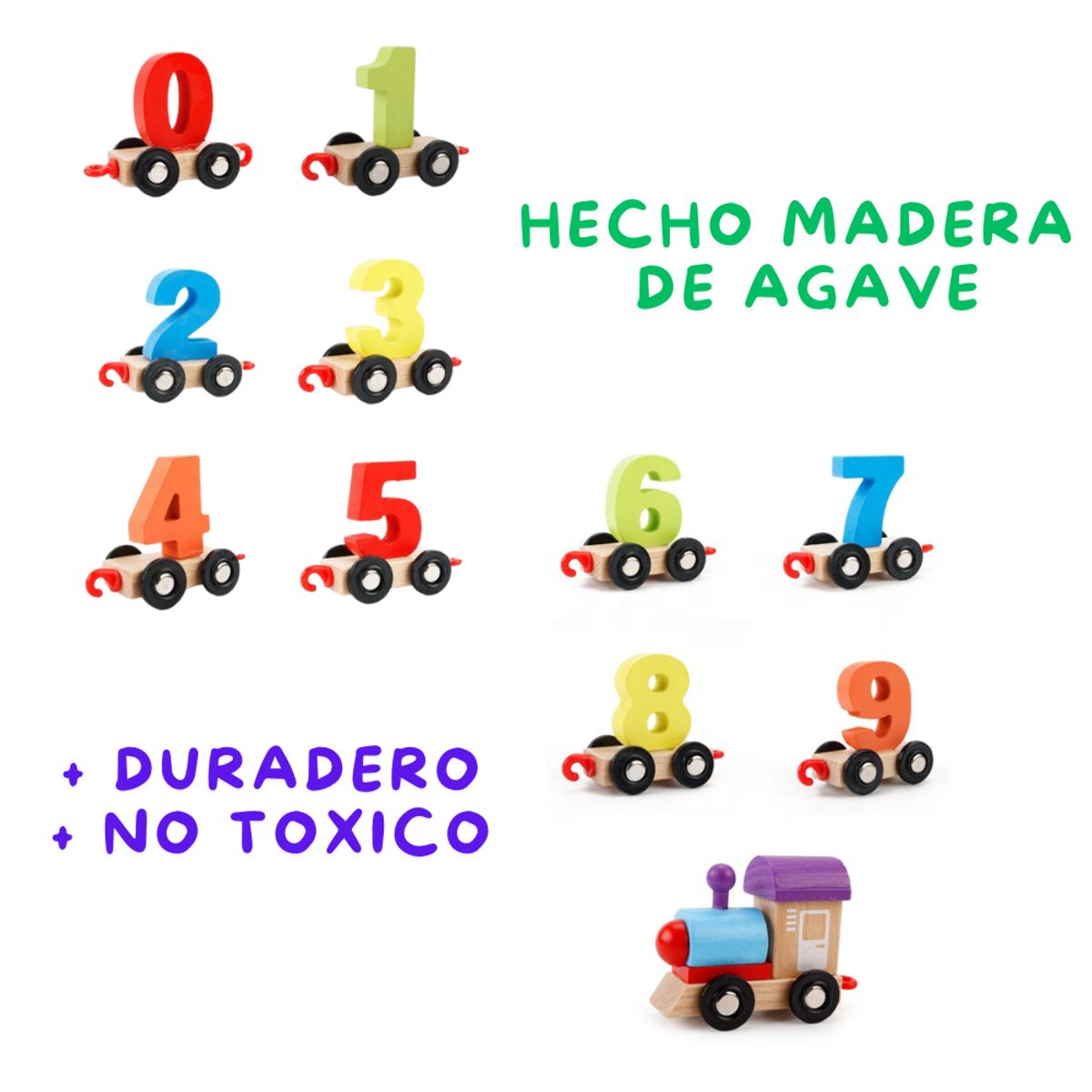 ABC - Tren de Números de Madera  Juguete Educativo Montessori