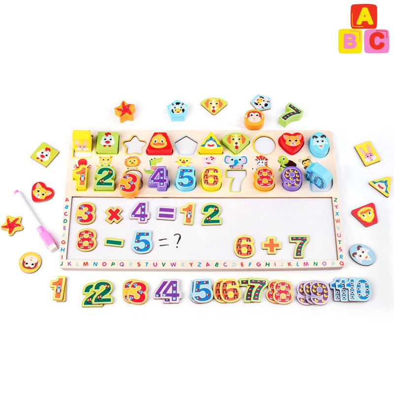 ABC - Tablero Didáctico con Letras Números y Pizarra Montessori