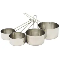 GENERICO - Set 4 Tazas Medidoras Acero Inoxidable Cuiner