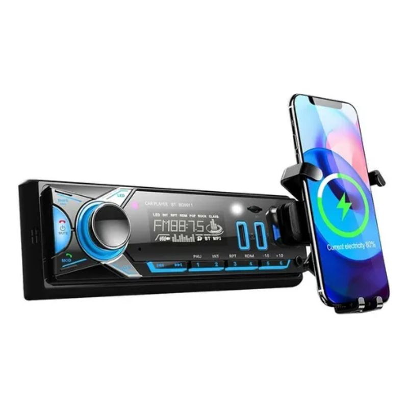 GENERICO - Radio De Auto 1 Din Bluetooth 2 Usb Car Studio App + Soporte
