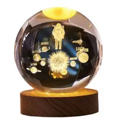 GENERICO - Lampara De Noche Bola Cristal Led Diseños 3D