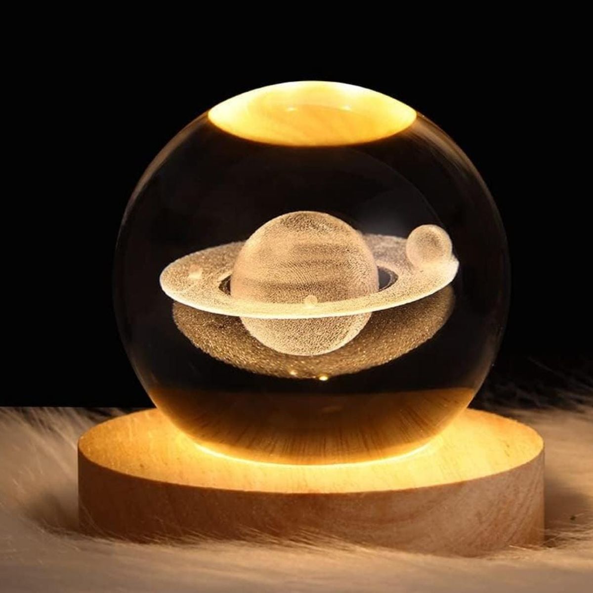 GENERICO - Lampara De Noche Bola Cristal Led Diseños 3D