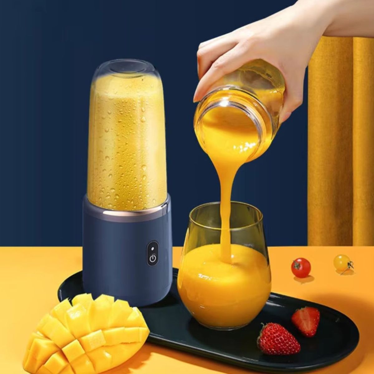GENERICO - Batidora Juicer USB Recargable 400ml con Seis Cuchillas 3D