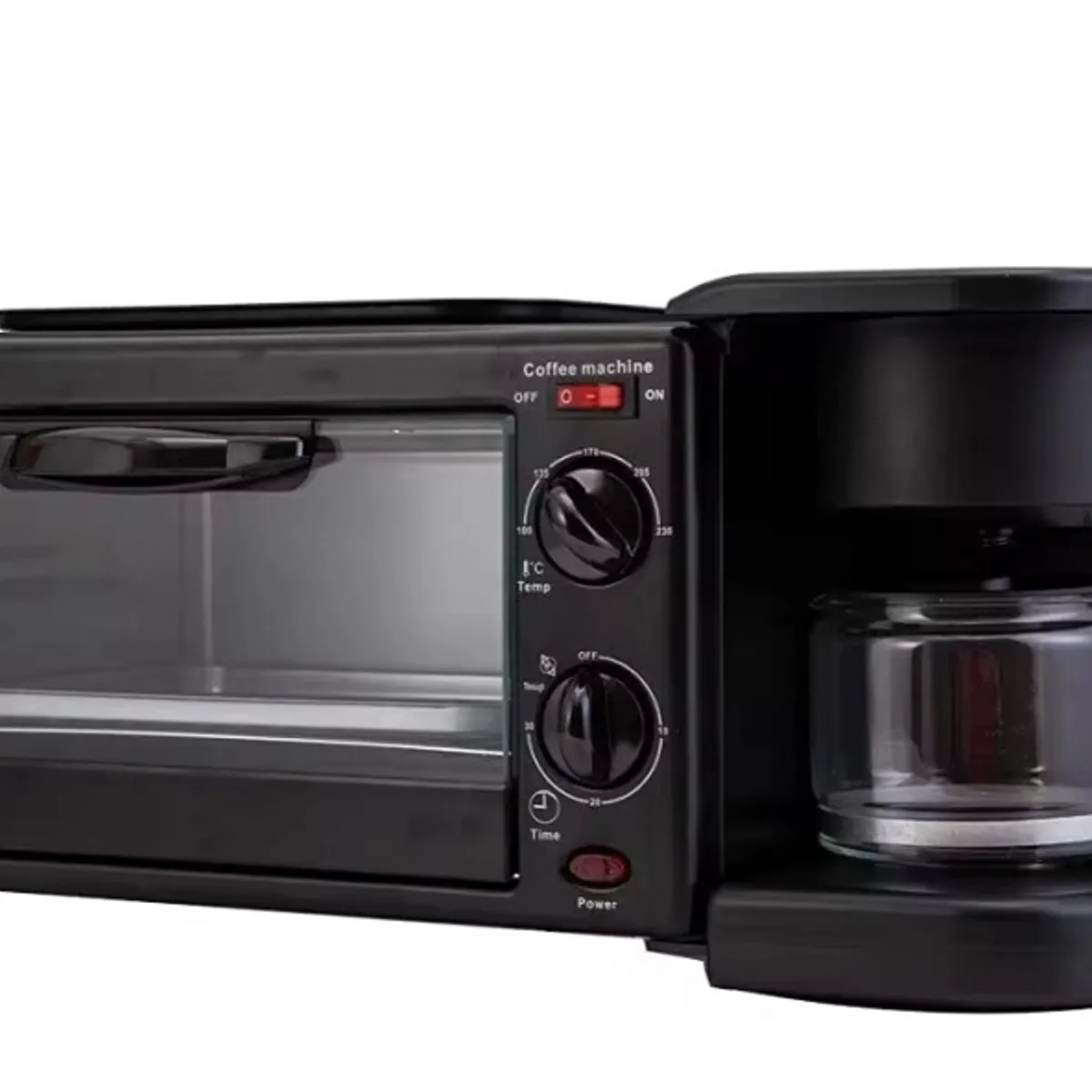Máquina de Desayuno Multifunción 3 en 1 Horno Eléctrico, Cafetera y Sartén, marca GENERICO - Foto 2