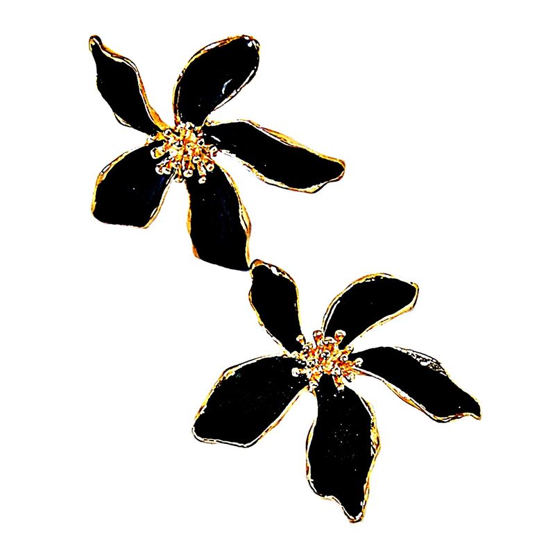 VIVAFELICIA - Aros Esmaltados Coquelicot Negro