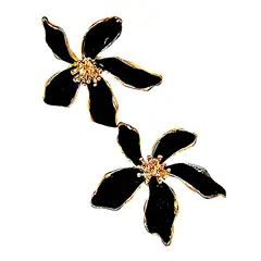 VIVAFELICIA - Aros Esmaltados Coquelicot Negro