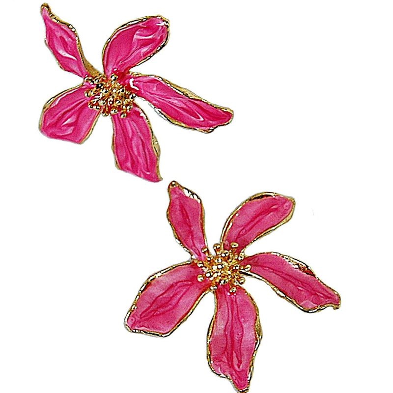 VIVAFELICIA - Aros Esmaltados Coquelicot Fucsia