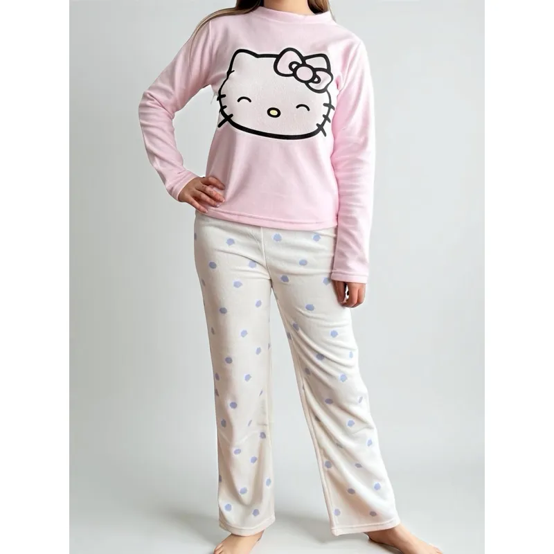 HELLO KITTY - Pijama Micropolar Mujer Hello Kitty