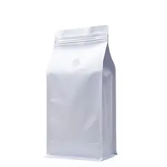 GENERICO - 50 Bolsas Para Café Con Válvula 15x32x9,5 Cm Blanco para 1000 grs.