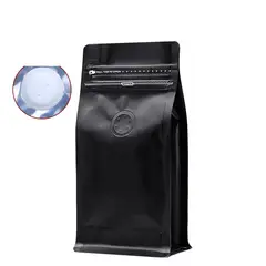 GENERICO - 50 Bolsas Para Café Con Válvula 15x32x9,5 Cm Negro para 1000 grs.
