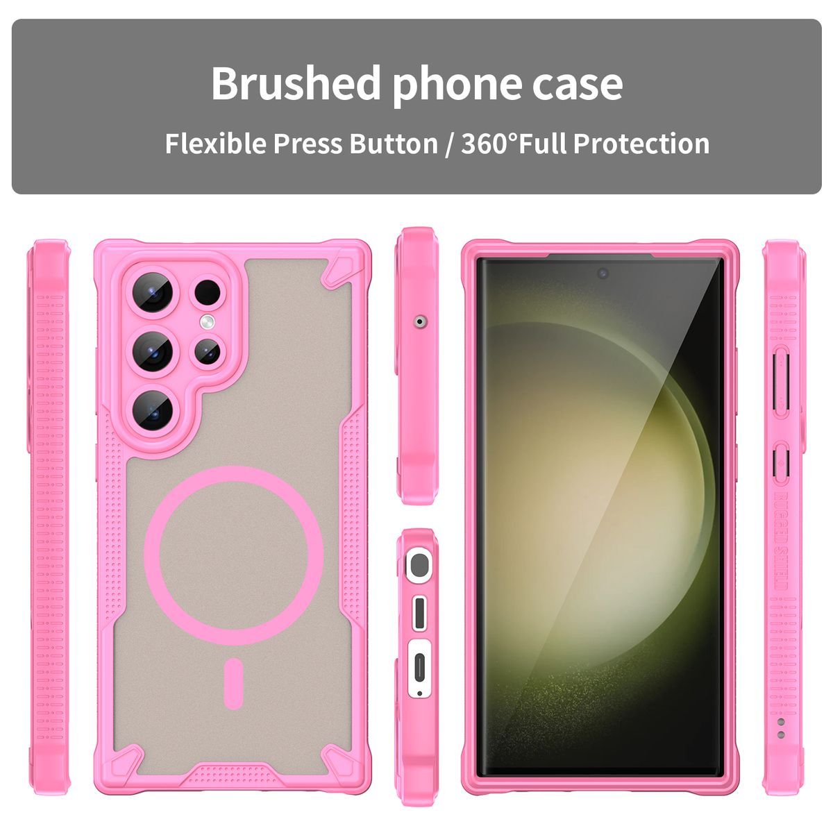 GENERICO - Funda Reforza Carga Magnética Para Samsung Galaxy S25 Ultra Rosa