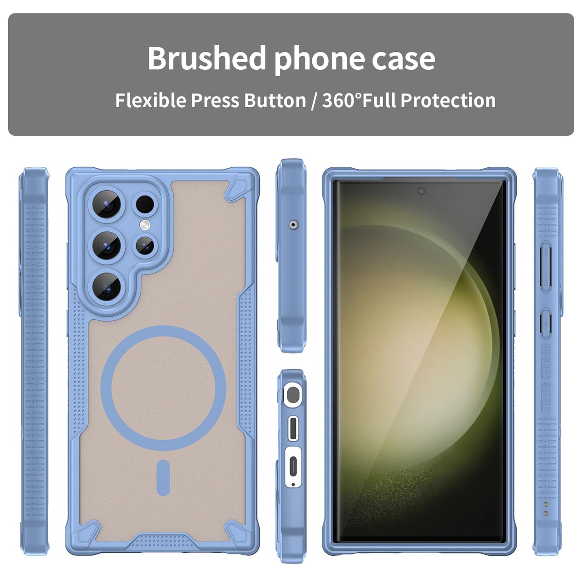 GENERICO - Funda Reforza Carga Magnética Para Samsung Galaxy S24 Ultra Azul Claro