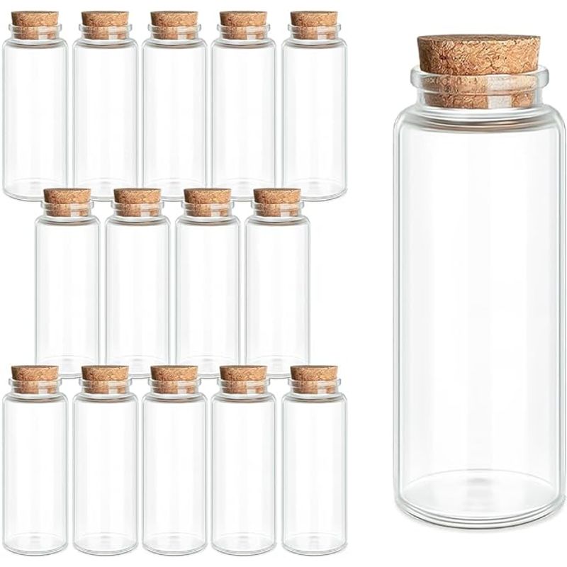 GENERICO - 60 Mini Frascos 22x70 mm Vidrio Corcho 18 ml