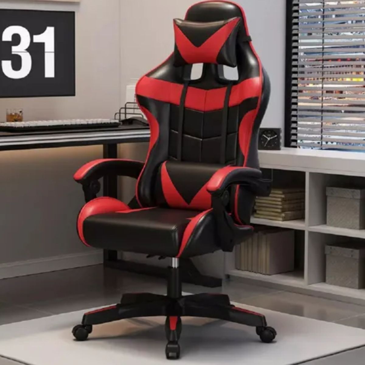 GENERICO - Silla Gamer De Cuero Reclinable Ergonómica Escritorio