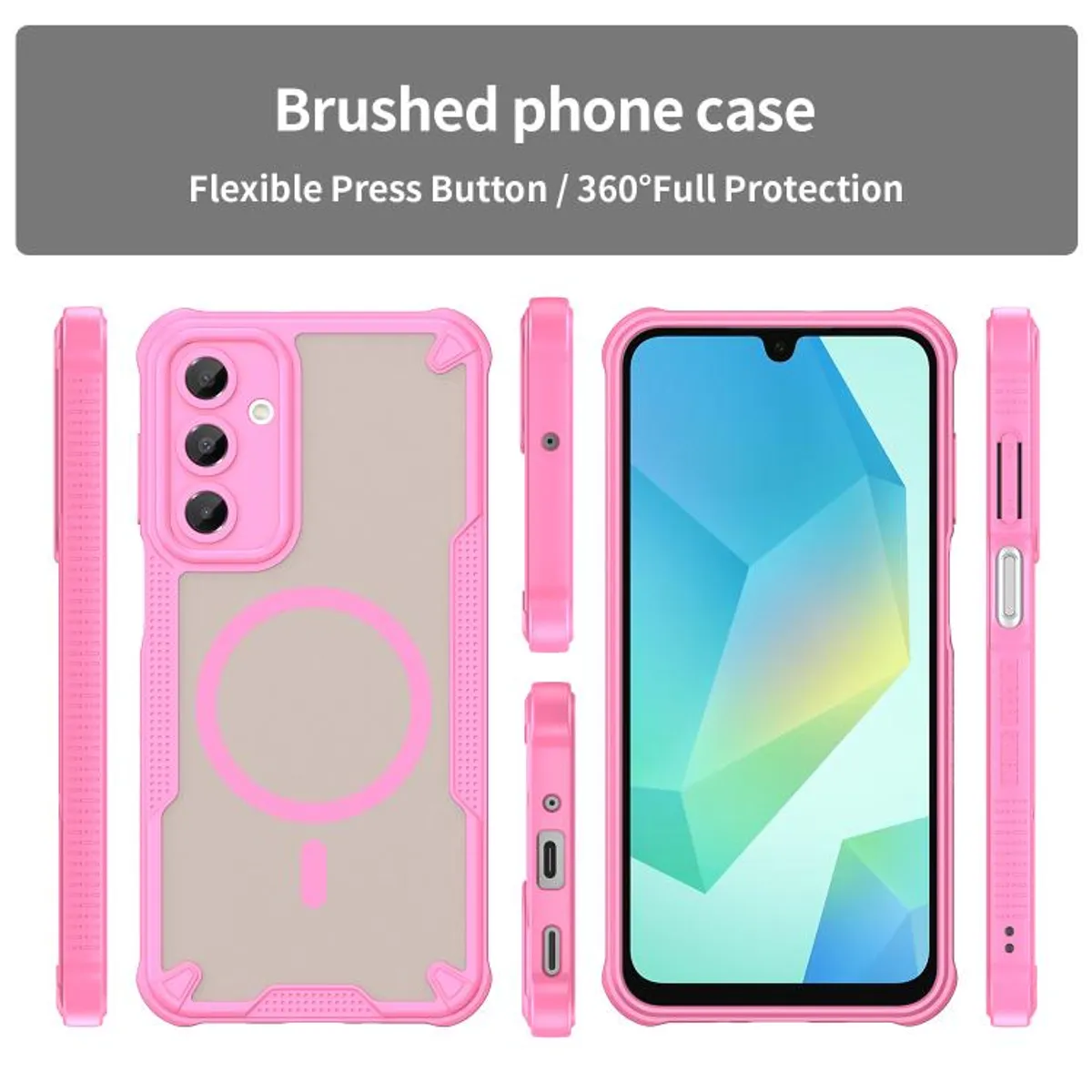 GENERICO - Funda Reforza Carga Magnética Para Samsung Galaxy A16 4G y 5G Rosa