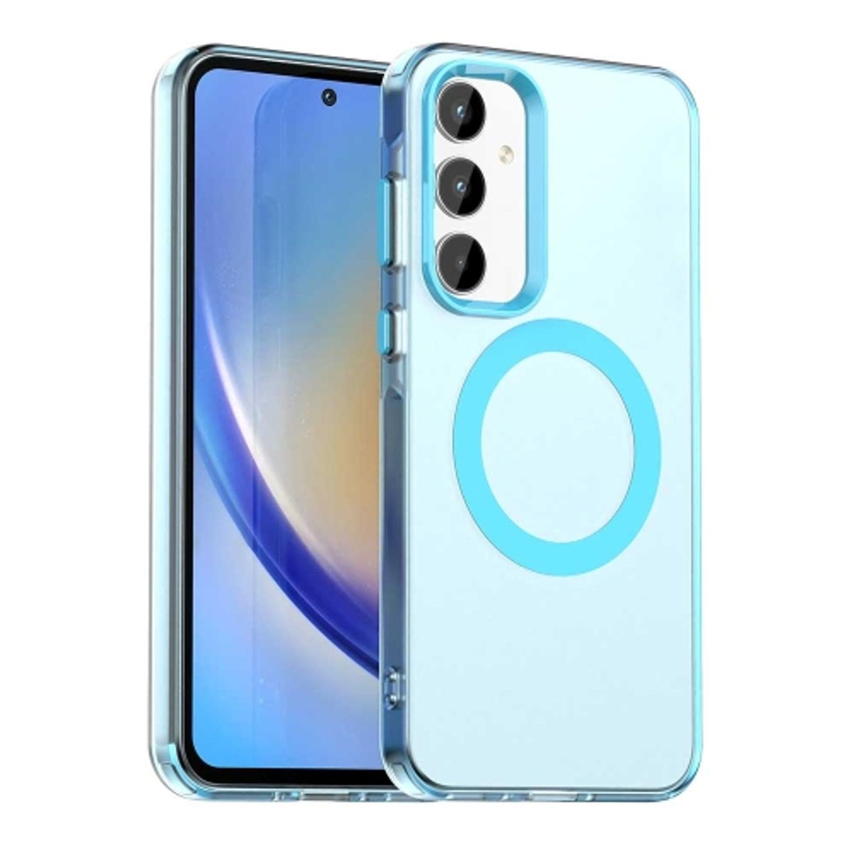 GENERICO - Carcasa para Samsung A55 5G Compatible Carga Magnética - Celeste