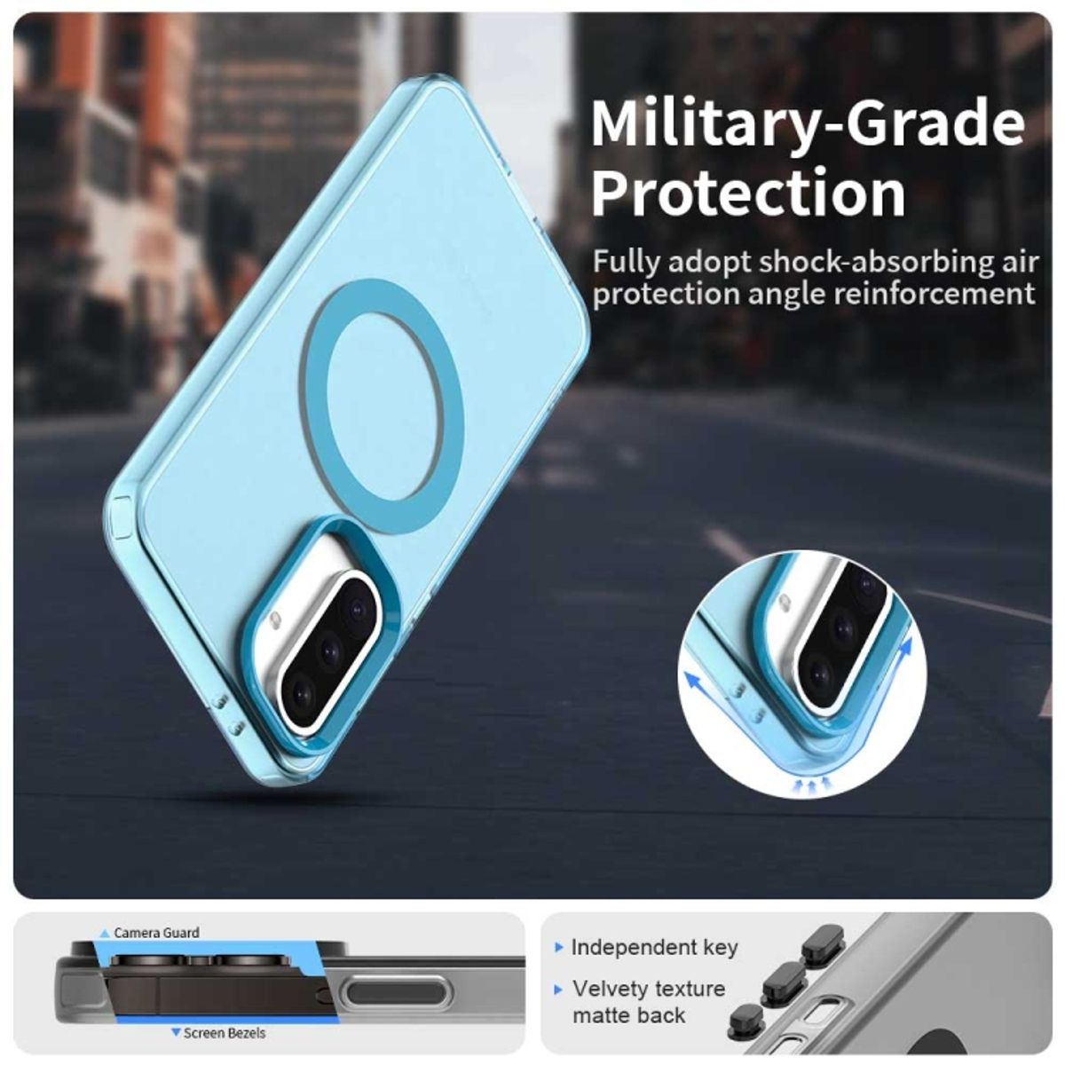 GENERICO - Carcasa para Samsung A36 5G Compatible Carga Magnética - Celeste