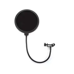 GENERICO - Filtro Anti Pop Doble Capa para Micrófono con Cuello Ajustable