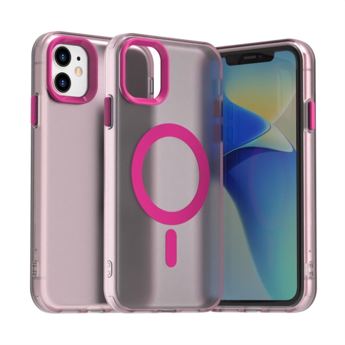 GENERICO - Carcasa para iPhone 11 Compatible Carga Magnética - Rosa