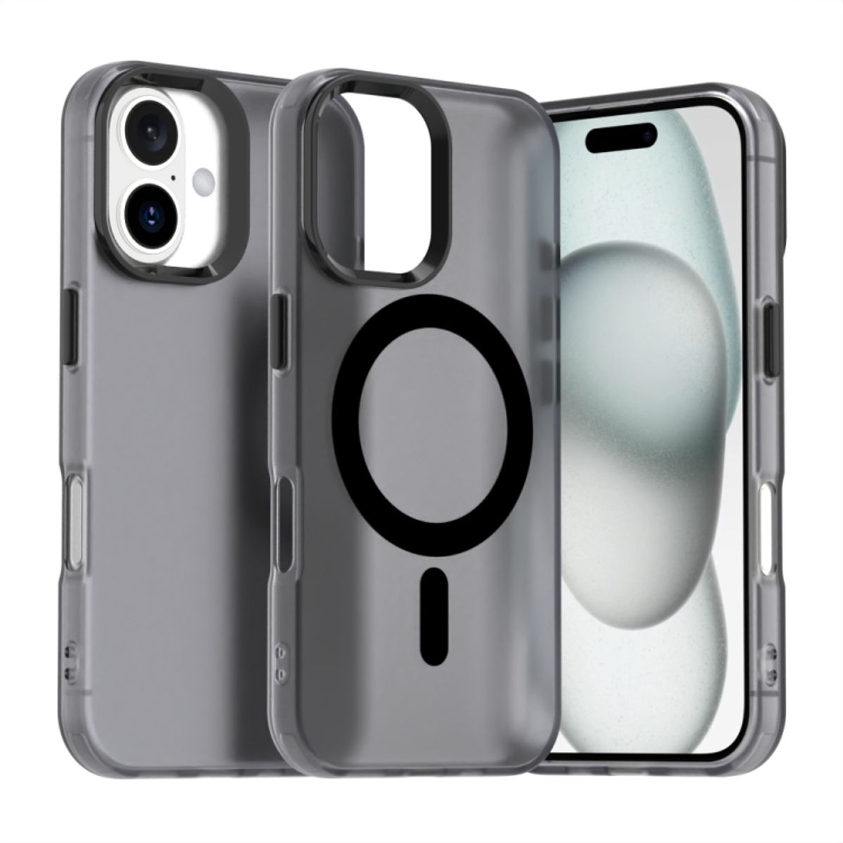 GENERICO - Carcasa para iPhone 16 Compatible Carga Magnética - Negro