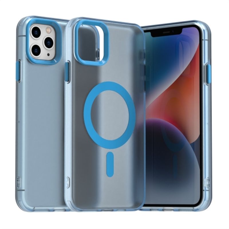 GENERICO - Carcasa para iPhone 11 Pro Compatible Carga Magnética - Celeste