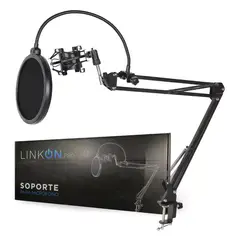 LINKON - Kit Soporte Para Microfono Condensador Brazo Antipop