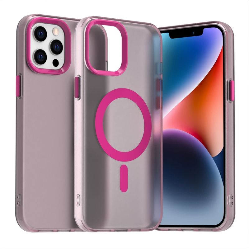 GENERICO - Carcasa para iPhone 12 Pro Max Compatible Carga Magnética - Rosa
