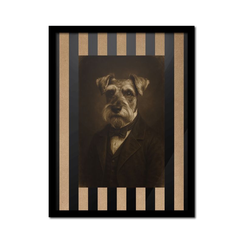GENERICO - Schnauzer de Estudio  Siglo XIX 30x40 cm con marco negro