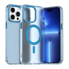 GENERICO - Carcasa para iPhone 15 Pro Max Compatible Carga Magnética - Celeste