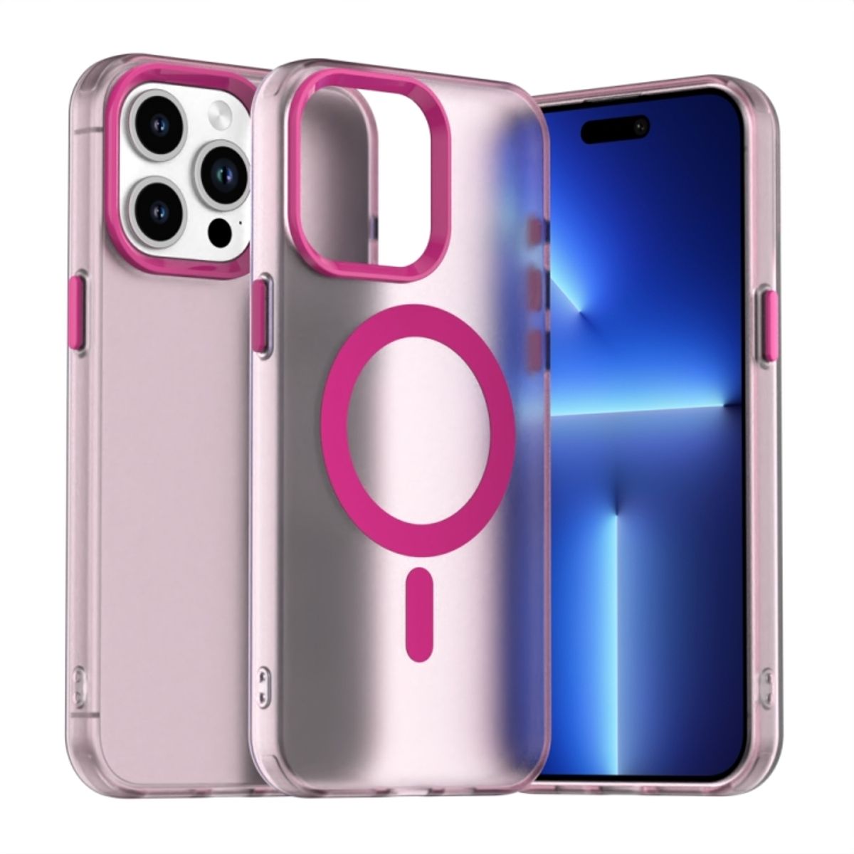 GENERICO - Carcasa para iPhone 15 Pro Max Compatible Carga Magnética - Rosa