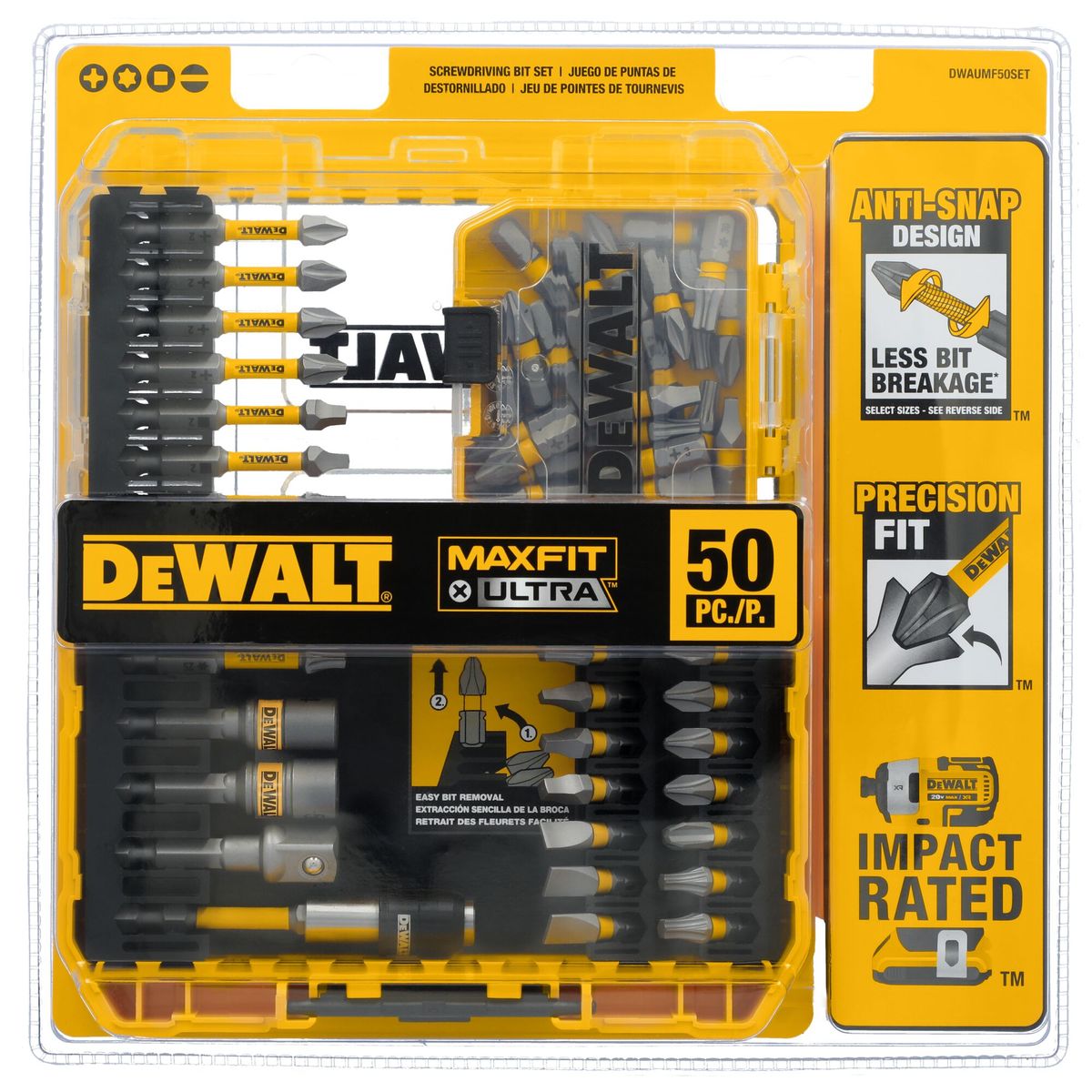 DEWALT - Set 50 puntas de destornillador DEWALT DWAUMF50SET