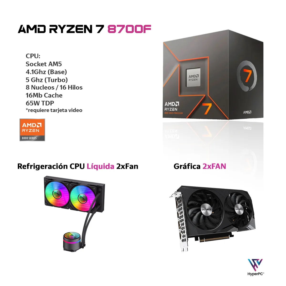 HYPERPC - PC GAMER AMD RYZEN 7 8700 64Gb DDR5 2Tb RTX 5060