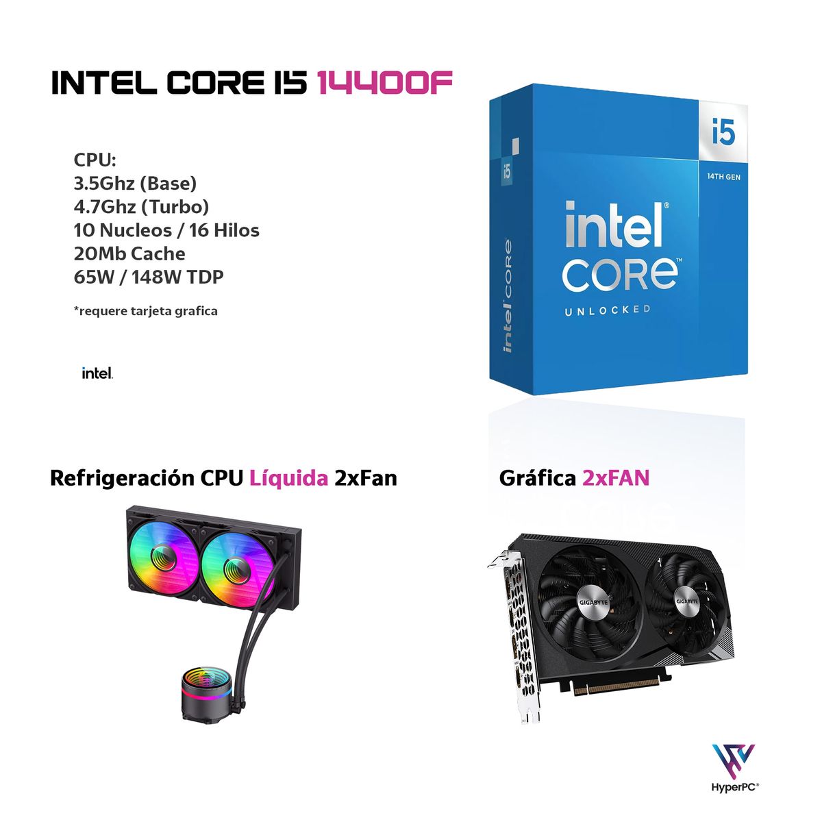 HYPERPC - PC GAMER INTEL CORE i5 14400 64Gb DDR5 2Tb RTX 5060