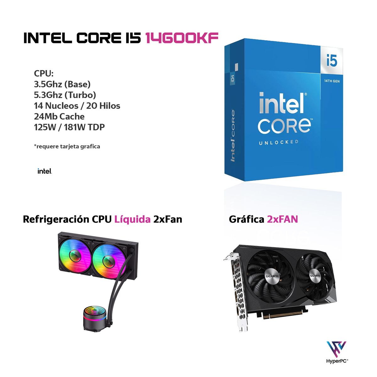 HYPERPC - PC GAMER INTEL CORE i5 14600K 32Gb DDR5 1Tb RTX 5060