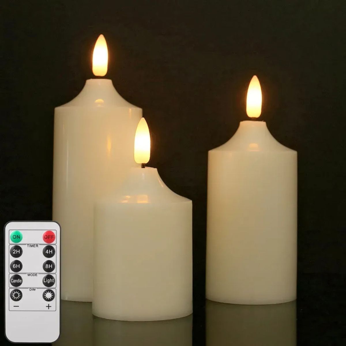 MOVI - Set 3 Velas Led Decorativas con Control Remoto