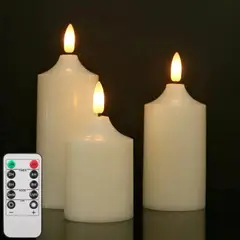 MOVI - Set 3 Velas Led Decorativas con Control Remoto