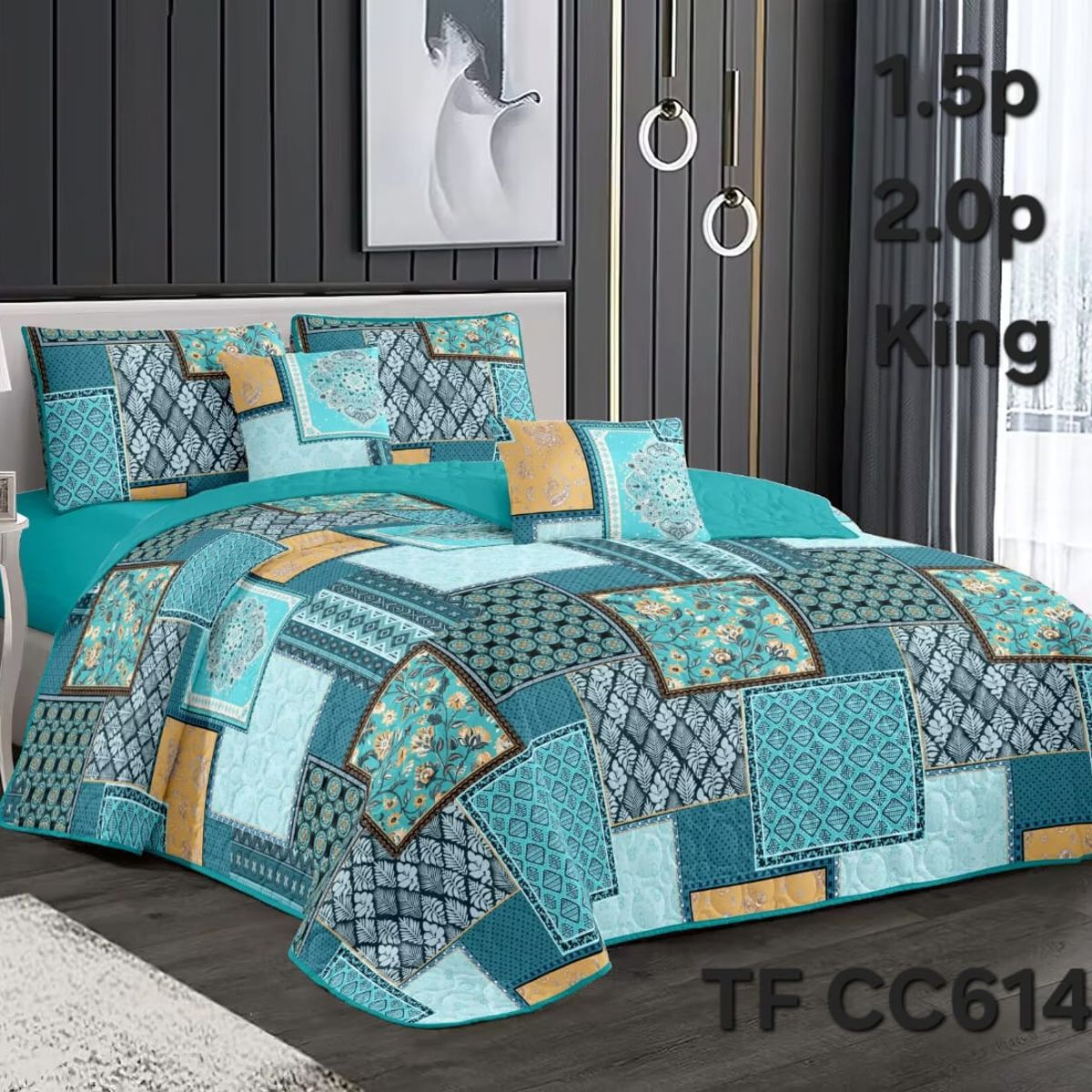 GENERICO - cubrecamas quilt verano diseño 2p