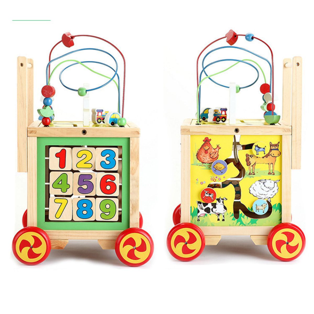 ABC - Carro Caminadora Multifuncional de Madera  Juego Montessori