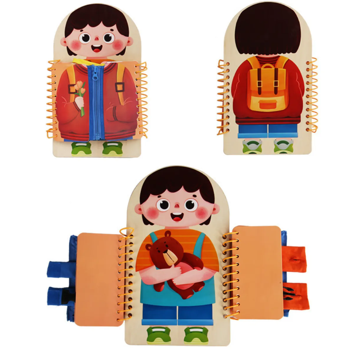 ABC - Libro de Madera Montessori  Aprende a Vestirte