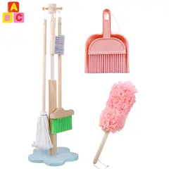 ABC - Set de Limpieza Infantil de Madera Juego de Imitación