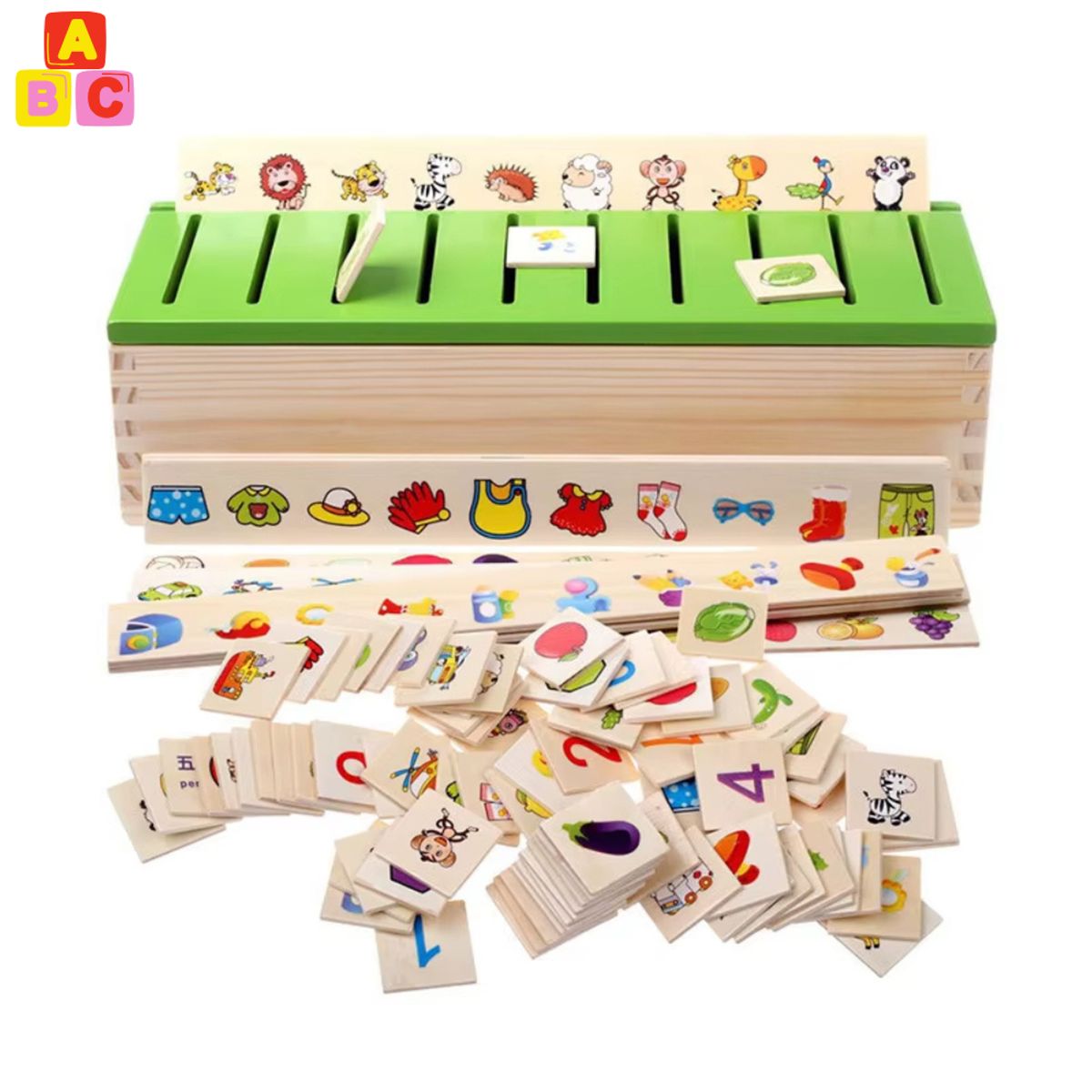 ABC - Caja Clasificadora de Madera Juego Educativo Montessori