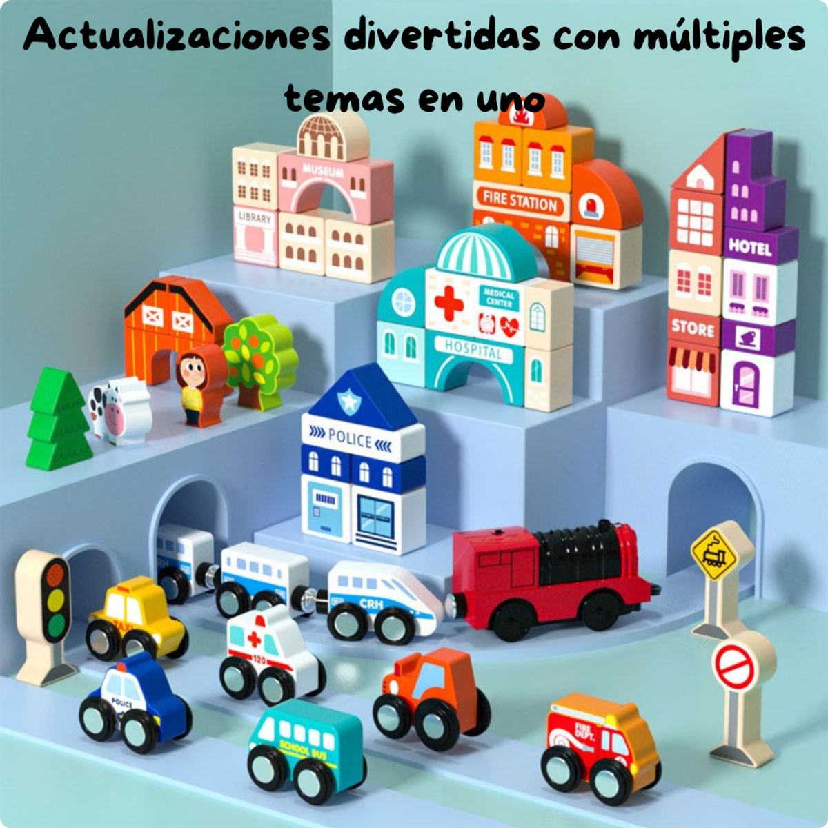 ABC - Ciudad Didáctica de Madera – Maleta de Juego 2 en 1