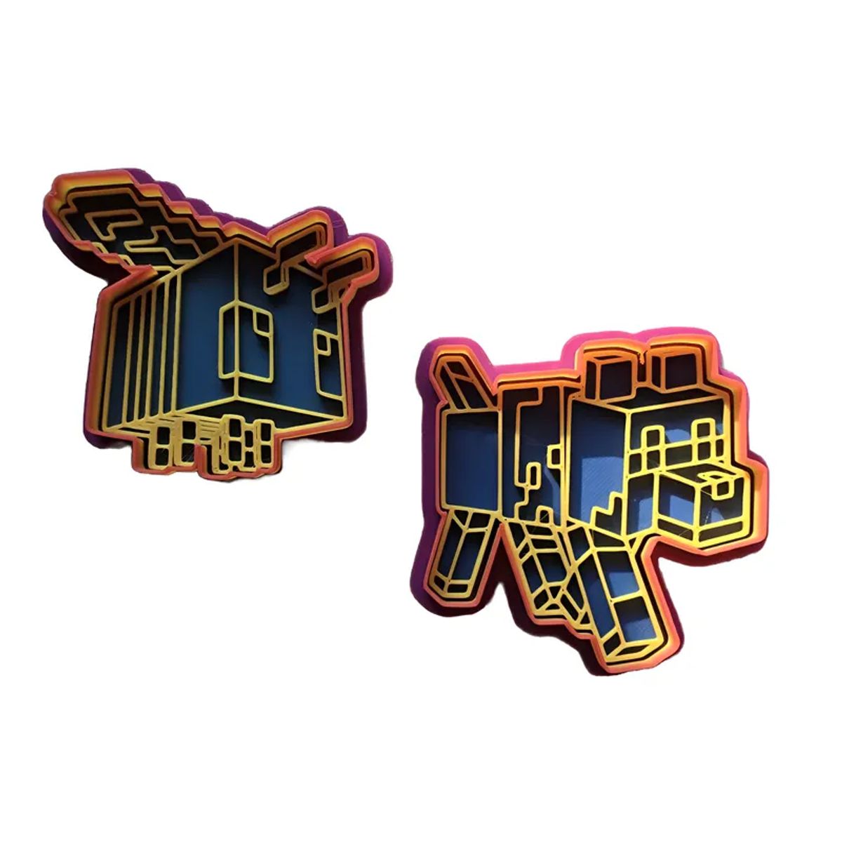 GENERICO - Cortador De Galletas Lobo Y Abeja Minecraft 2 Unidades