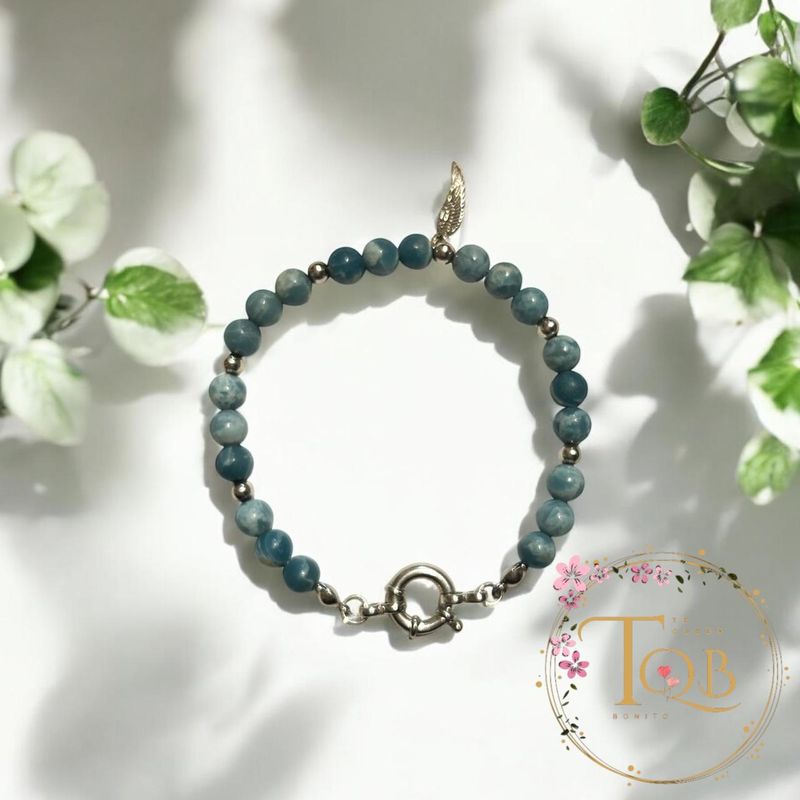 GENERICO - Pulsera Larimar timón plata 925