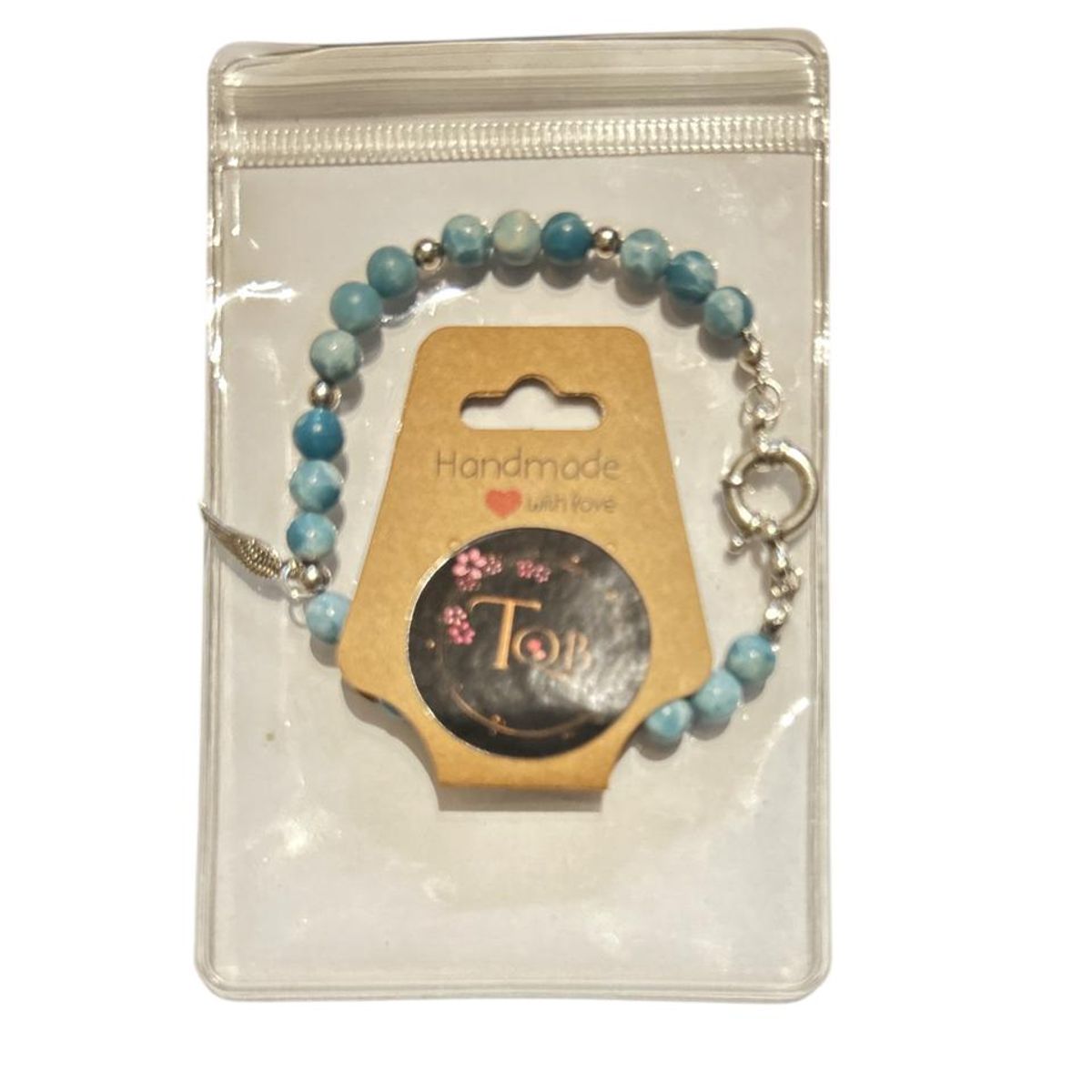 GENERICO - Pulsera Larimar timón plata 925