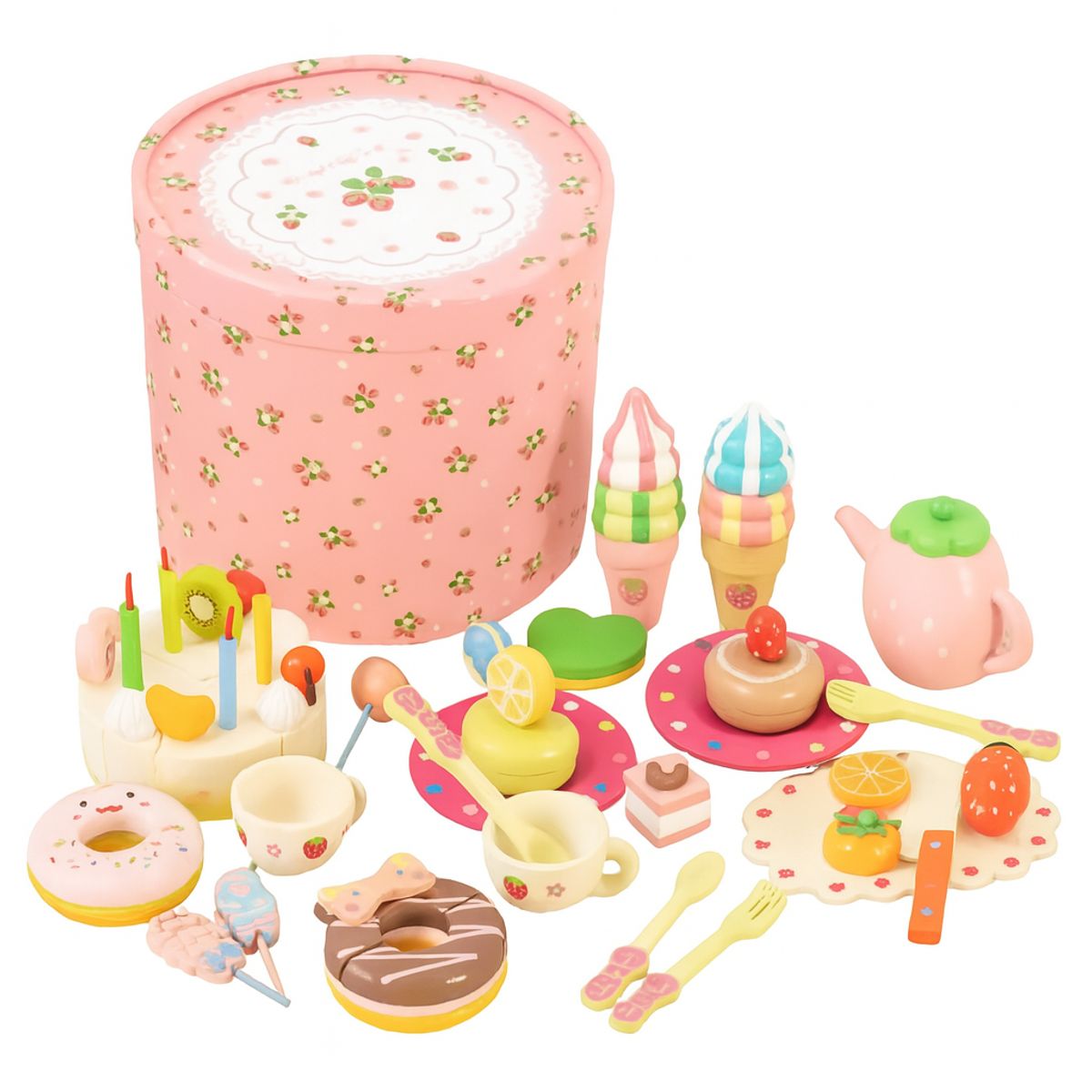 ABC - Set de Postres de Madera Juego de Té y Repostería para Niños