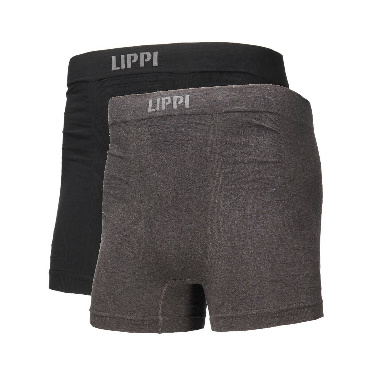 LIPPI - Ropa Interior Hombre Pack Skintec Seamless Boxer Negro y Gris Oscuro Lippi