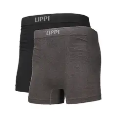 LIPPI - Ropa Interior Hombre Pack Skintec Seamless Boxer Negro y Gris Oscuro