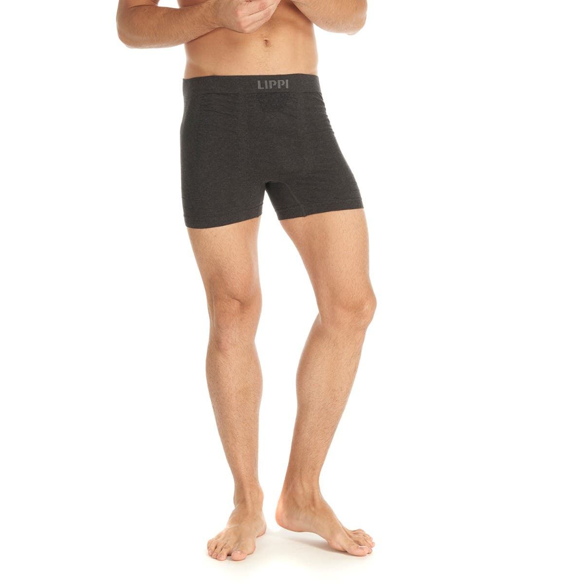 LIPPI - Ropa Interior Hombre Pack Skintec Seamless Boxer Negro y Gris Oscuro Lippi